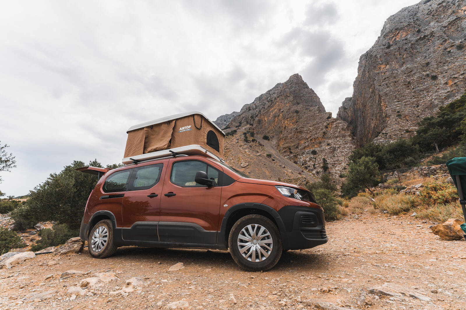 Camper van in the mountains of Crete